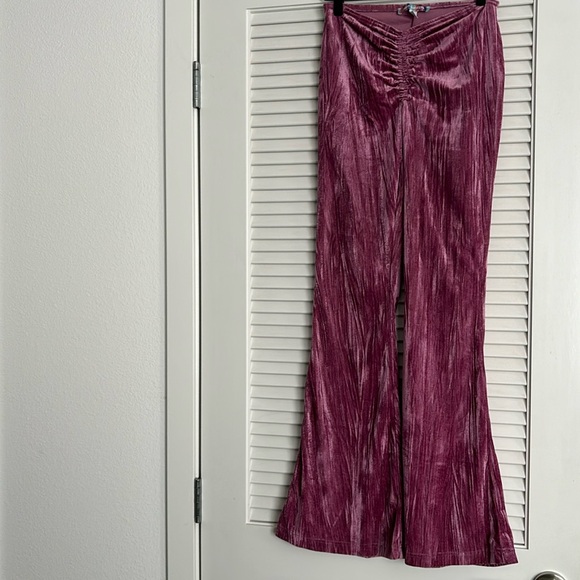Urban outfitters velvet flared pants Sz S - Picture 2 of 11